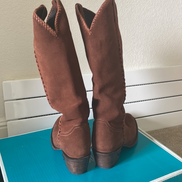 Lane “Plain Jane” Suede Boots in Cognac - Picture 5 of 13